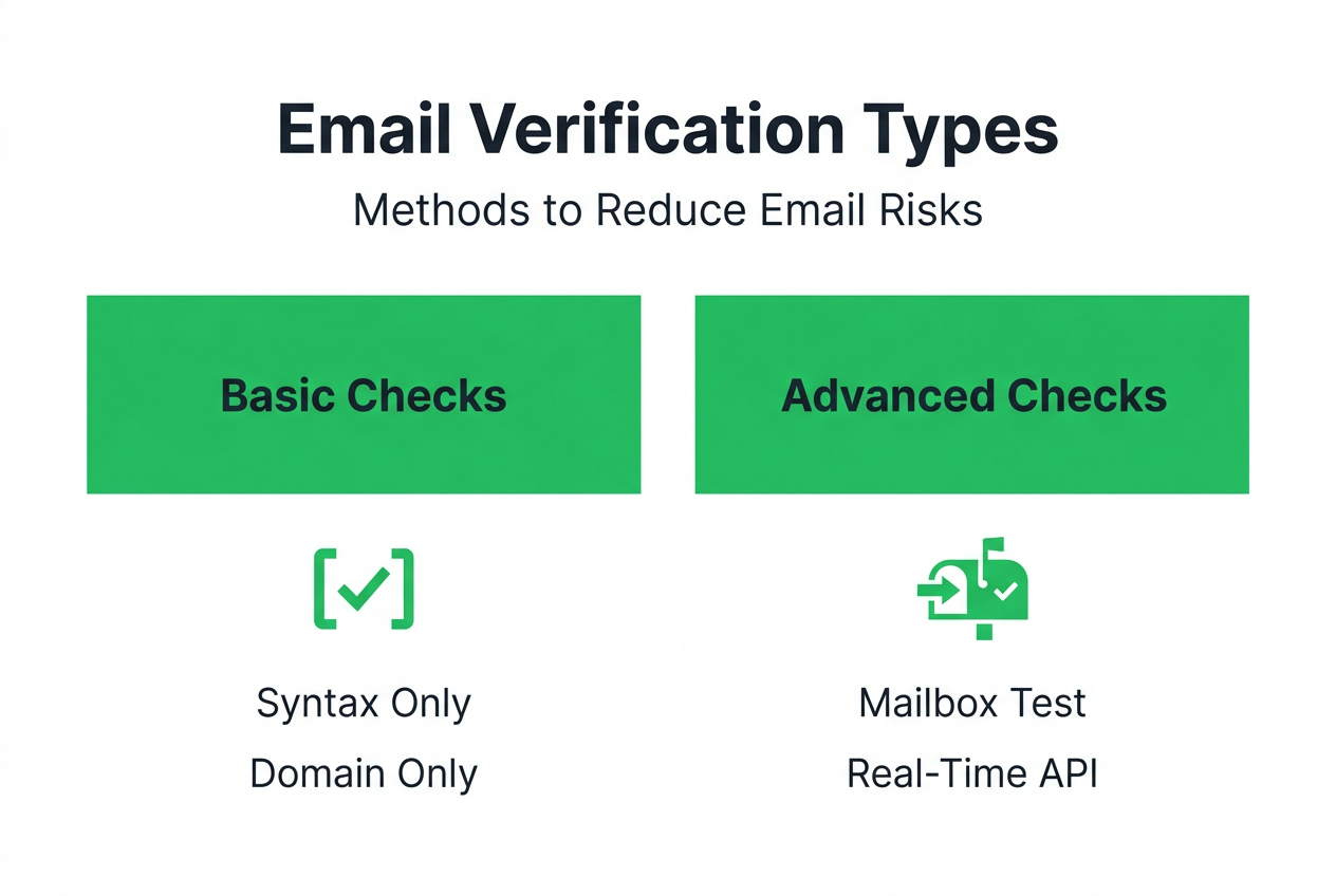 比較電子郵件驗證方法的資訊圖
