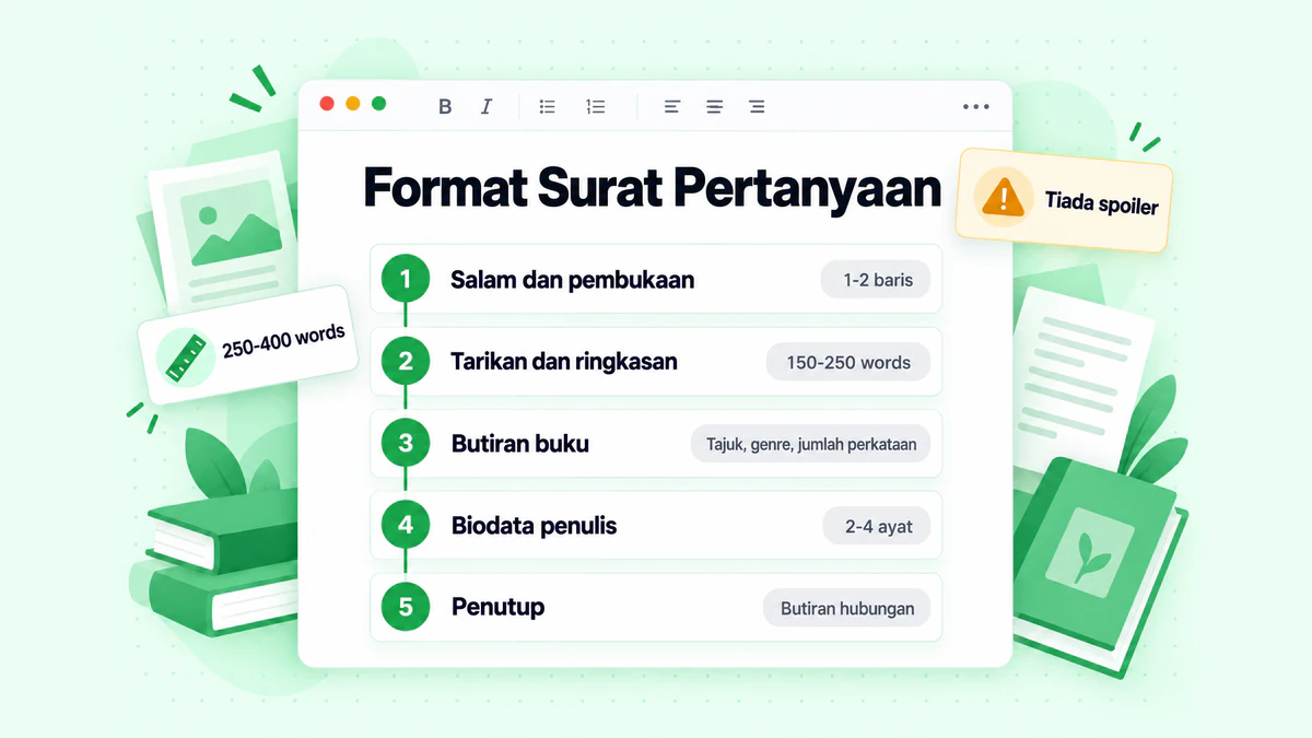 Format surat pertanyaan: lima bahagian surat pertanyaan daripada pembukaan diperibadikan hingga biografi penulis dan penutup