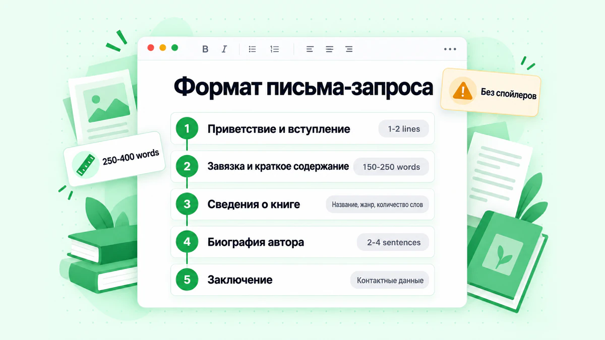 Формат письма-запроса: пять частей письма — от персонализированного вступления до биографии автора и подписи
