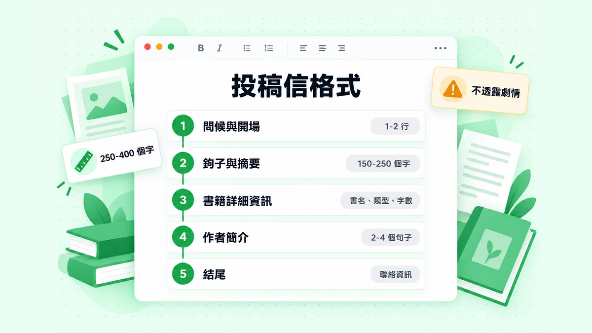 投稿信格式：從個人化開場到作者簡介與署名結尾的投稿信五個部分