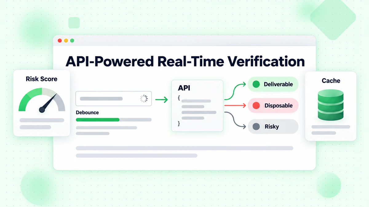 Verifica in tempo reale basata su API: l'input con debounce chiama l'API e restituisce consegnabile o usa e getta