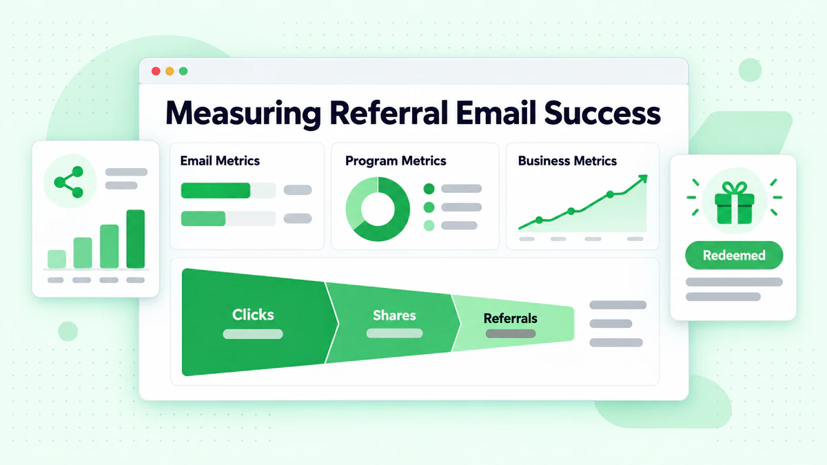 Midiendo el éxito de correo de referidos: métricas de email, programa y negocio con embudo de clics a referidos