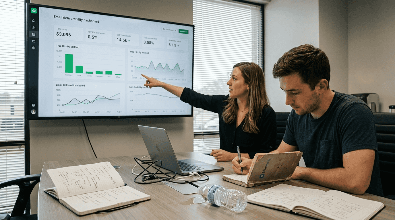 Team debating email deliverability strategies