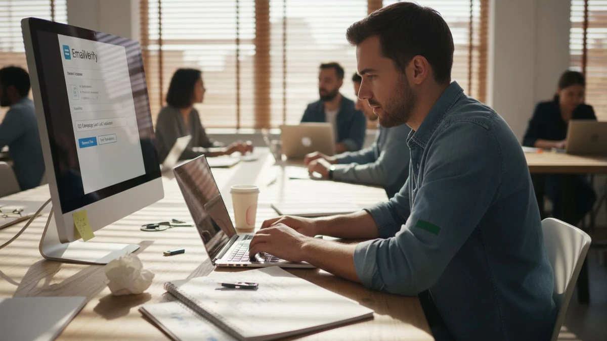 Marketer uploading email list for verification