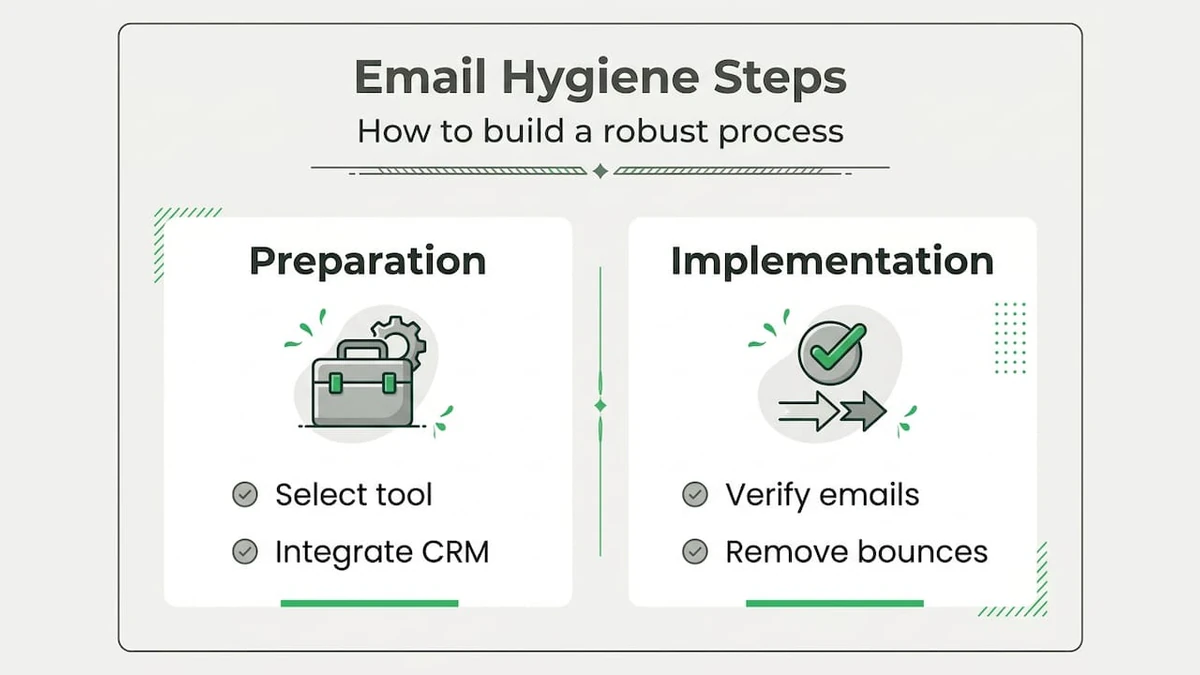 Infographic showing email hygiene process steps