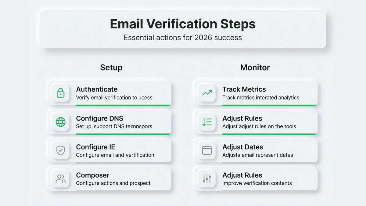 Infographic summarizing key email verification steps
