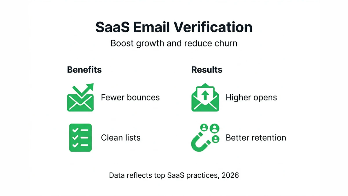 Infographic highlighting SaaS email verification benefits