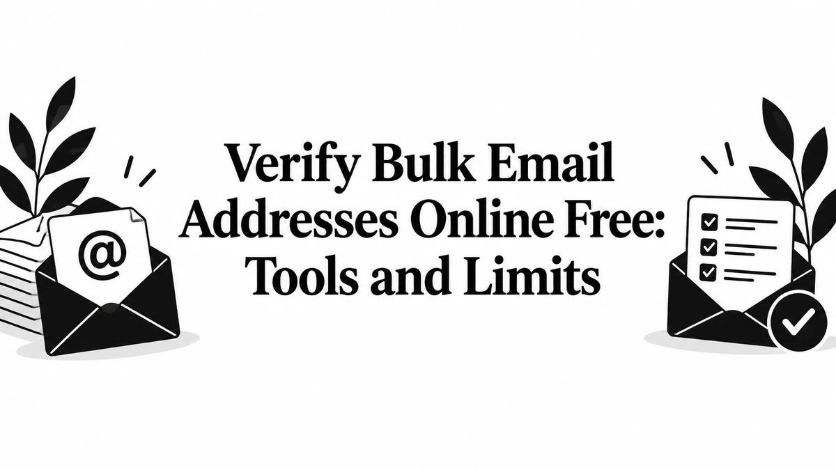 Envelopes and checklists beside the headline verify bulk email addresses online
