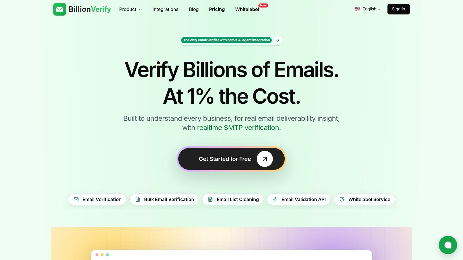 Screenshot from https://billionverify.com/
