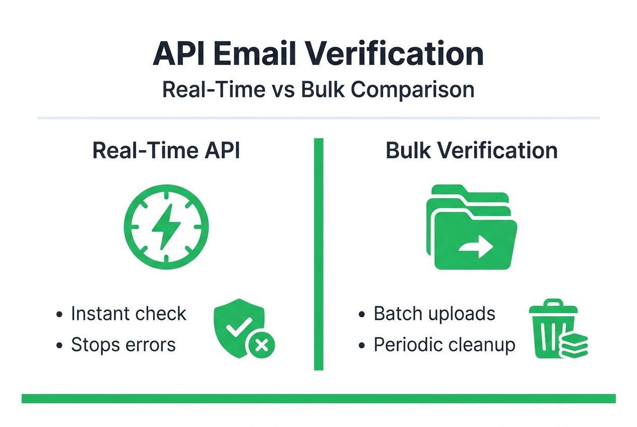 比較 API 與批量電子郵件驗證的資訊圖
