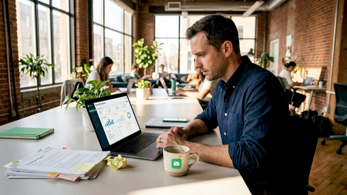 Marketer viewing email API analytics dashboard