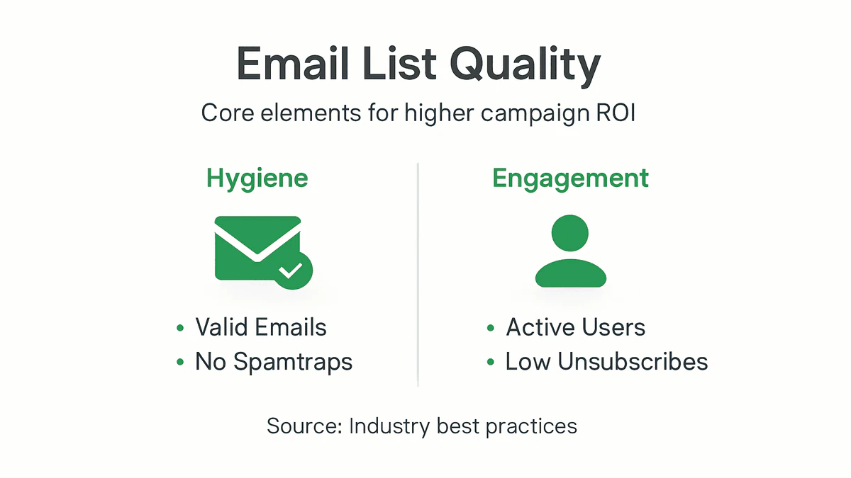 Infografik mit Hygiene- und Engagement-Faktoren für E-Mails