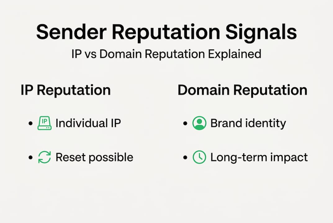 Infographic comparing IP and domain reputation