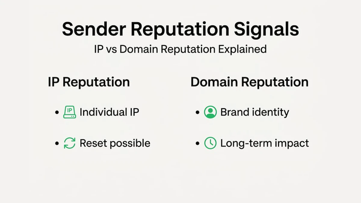 Infographic comparing IP and domain reputation