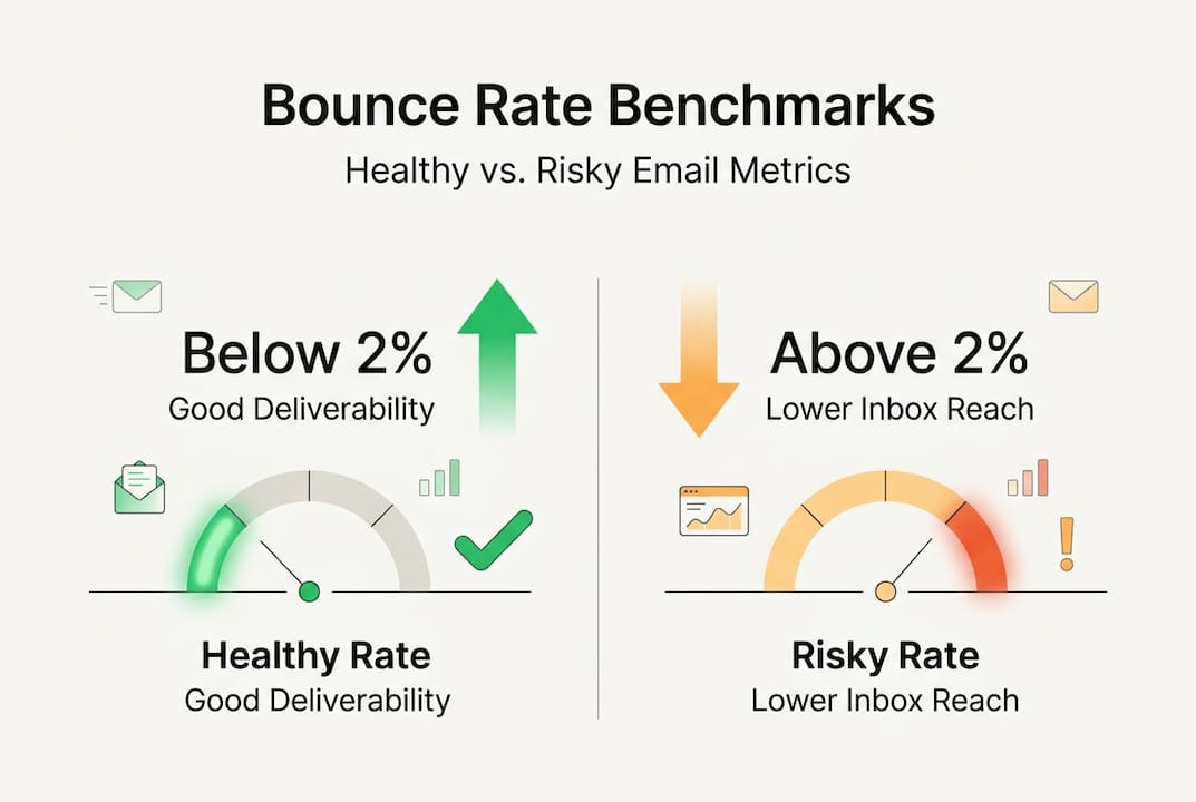 Infographic of healthy vs risky bounce rates