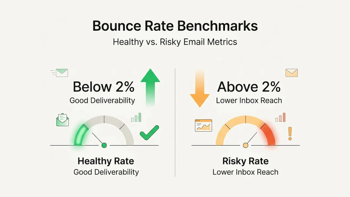 Infographic of healthy vs risky bounce rates
