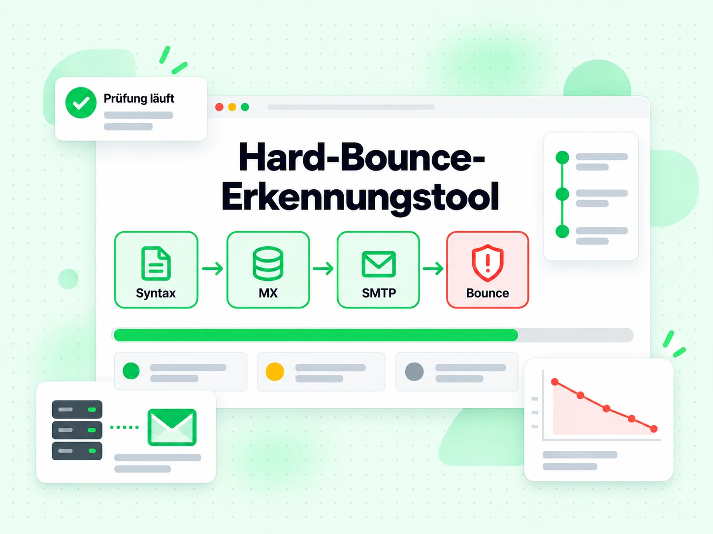 Hard-Bounce-Erkennungstool durchläuft Syntax-, MX-, SMTP- und Bounce-Ebenen in einem Durchgang