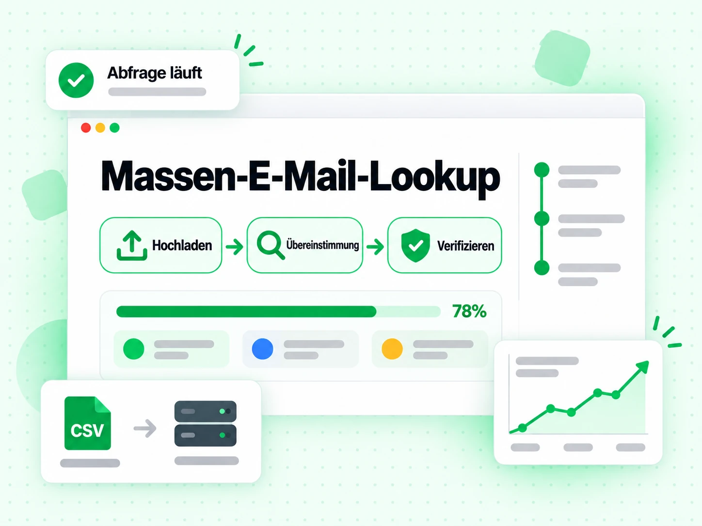 Massen-E-Mail-Lookup lädt eine CSV hoch und liefert verifizierte geschäftliche E-Mails zurück