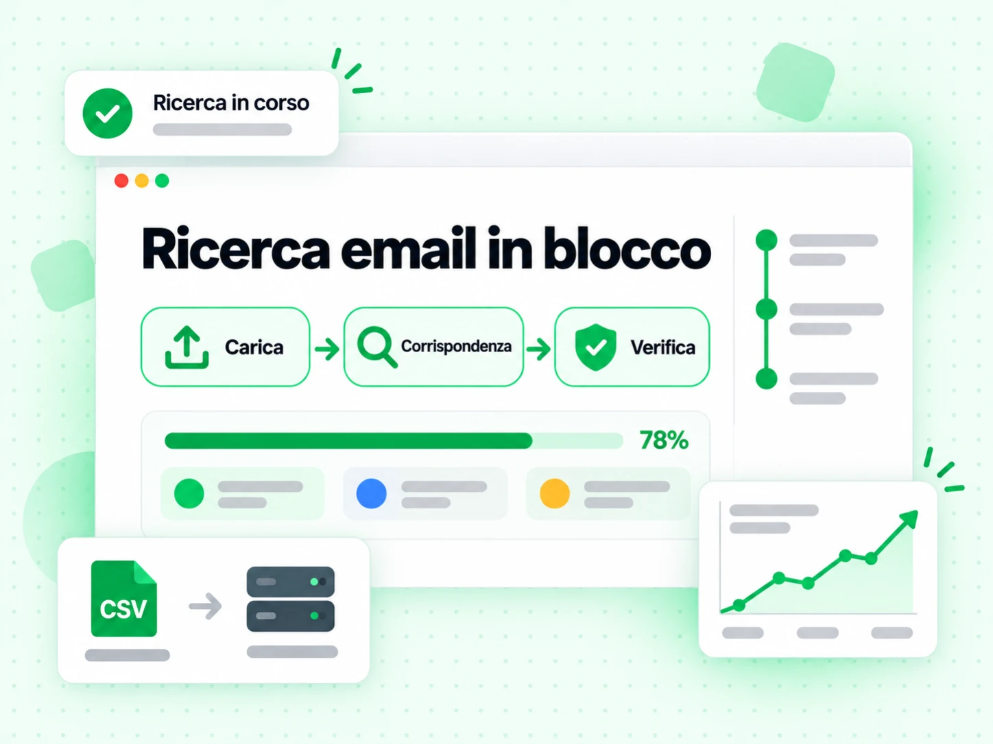 Ricerca email in blocco: carica un CSV e restituisce email di lavoro verificate