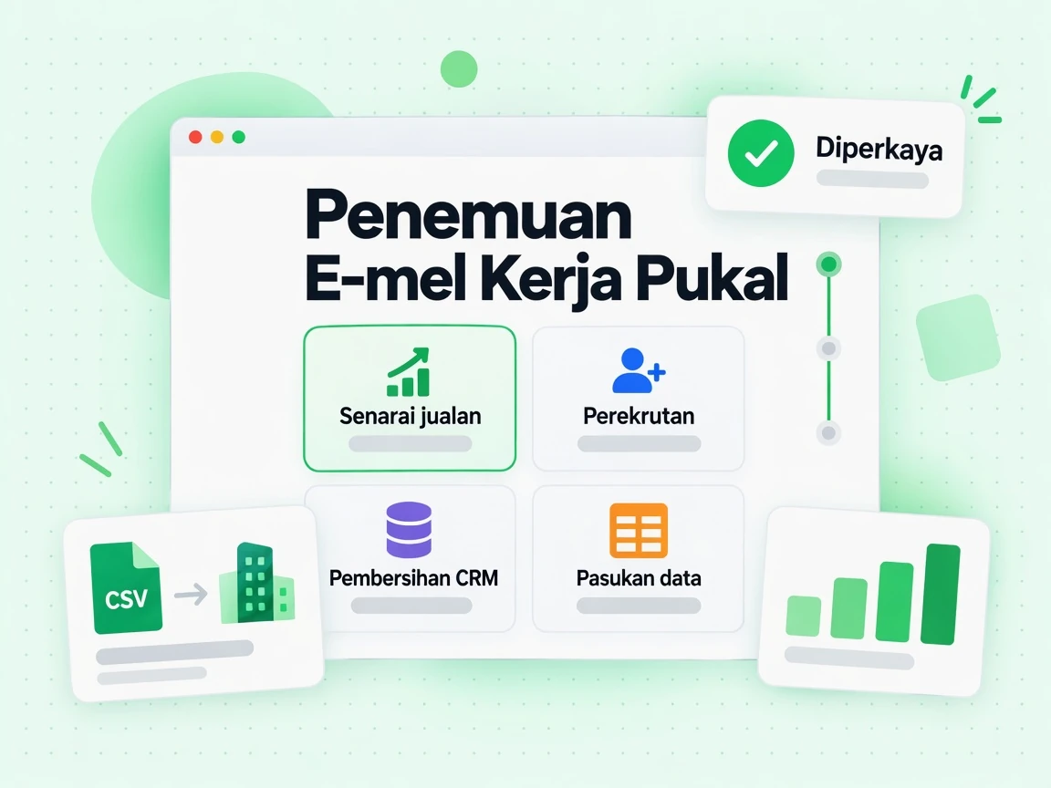 Penemuan E-mel Kerja Pukal yang Diperkaya untuk Senarai jualan, Perekrutan, Pembersihan CRM dan Pasukan data