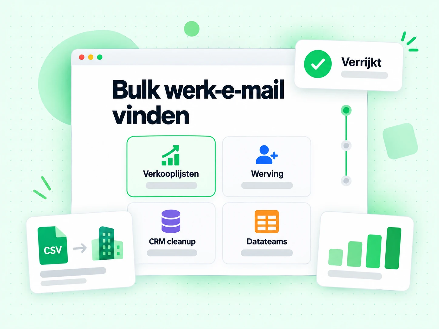Bulk werk-e-mail vinden voor verkooplijsten, werving en CRM-opschoning