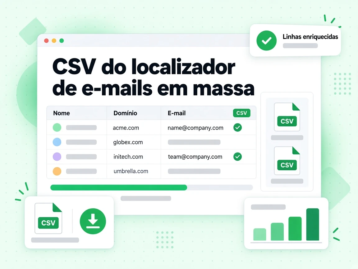CSV do localizador de e-mails em massa preenche e-mails vazios linha a linha e marca Linhas enriquecidas