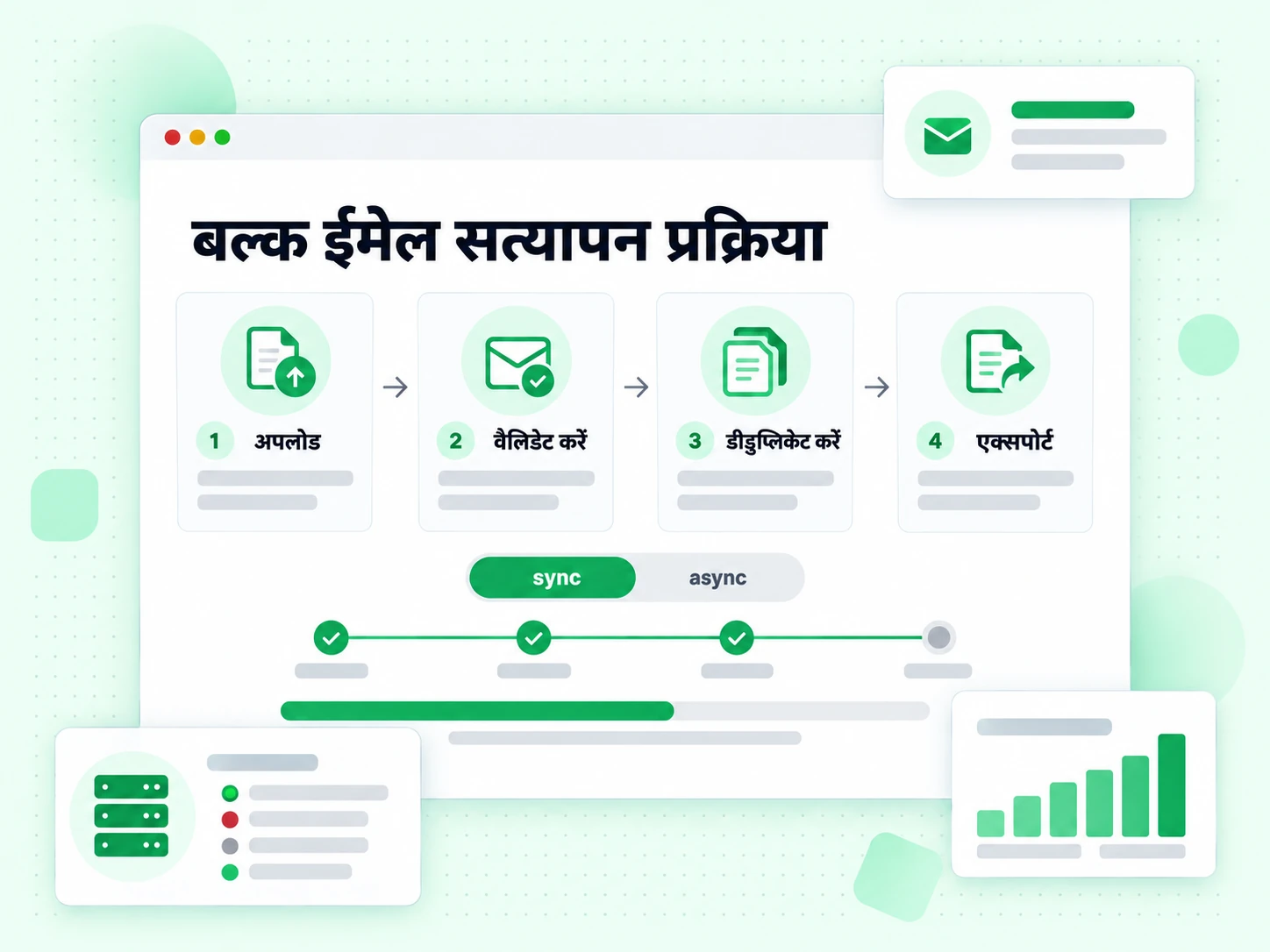 बल्क ईमेल सत्यापन प्रक्रिया अपलोड से वैलिडेशन, डीडुप्लिकेशन और एक्सपोर्ट तक