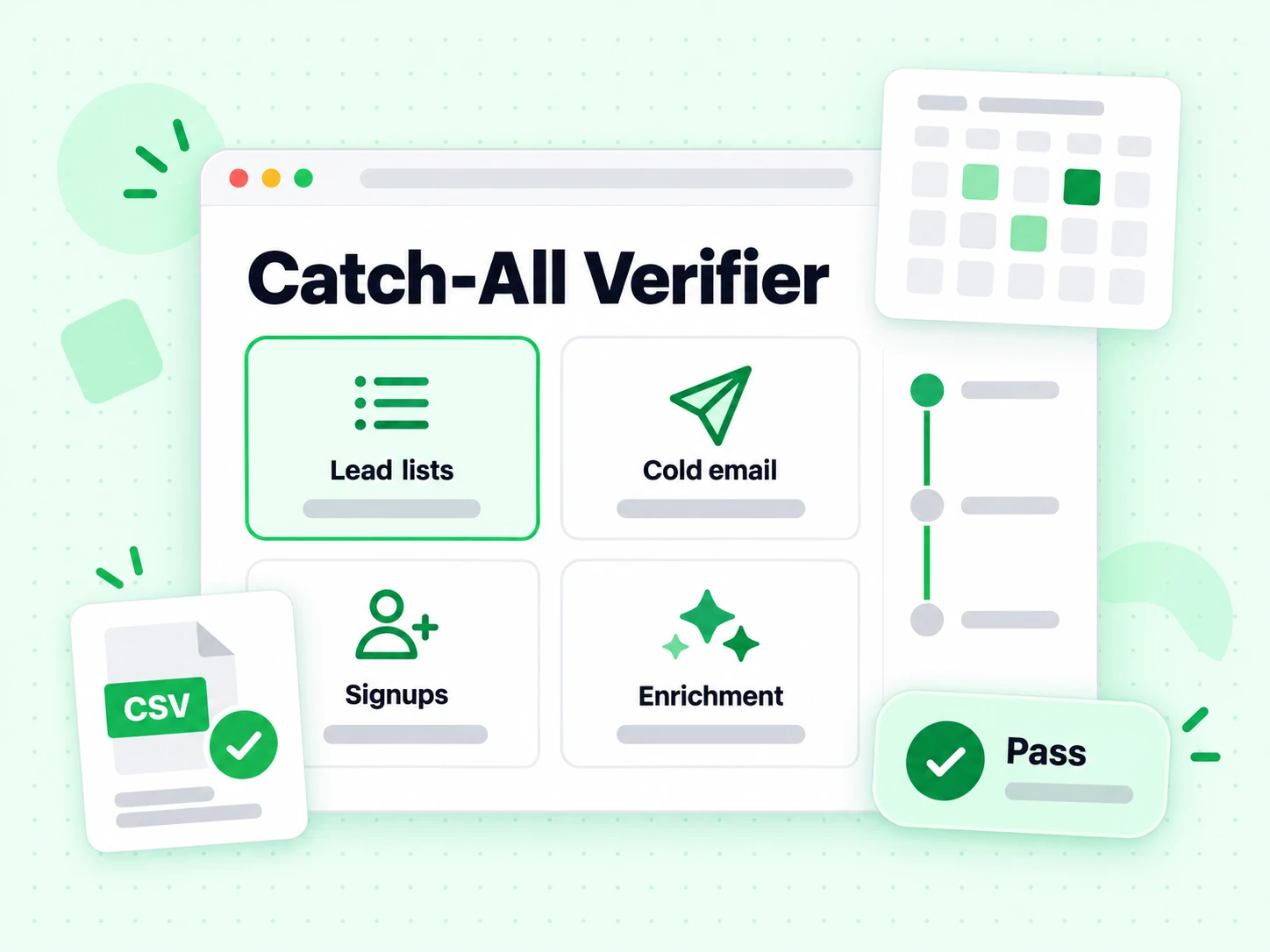Catch-All Verifier across lead lists, cold email, signups, and enrichment moments