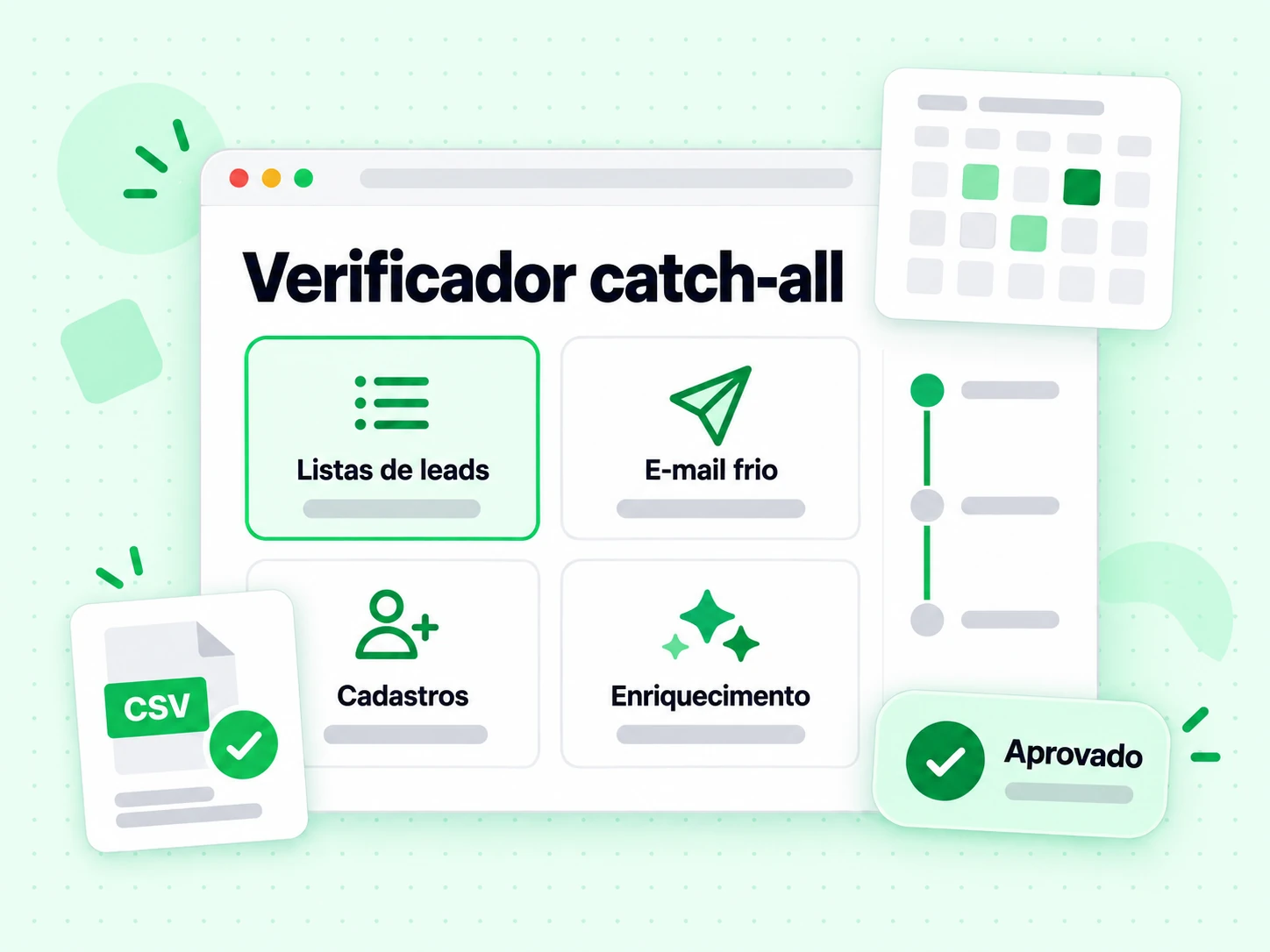 Verificador catch-all aplicado a Listas de leads, E-mail frio, Cadastros e Enriquecimento