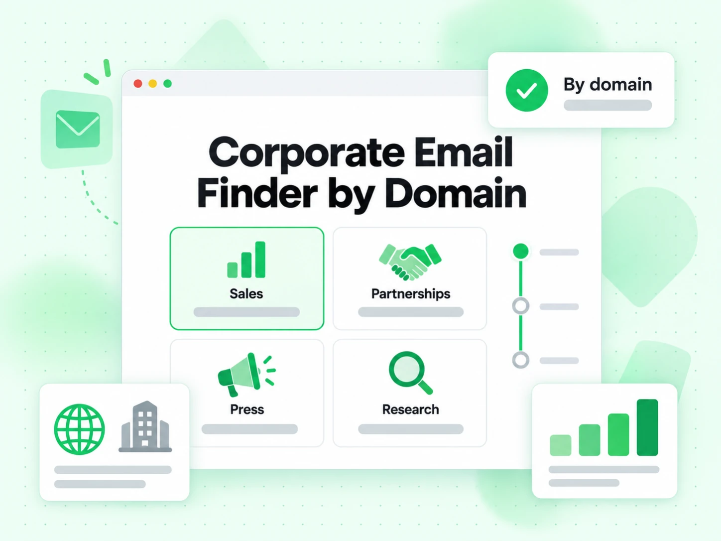 Corporate Email Finder by Domain for sales, partnerships, and press contacts