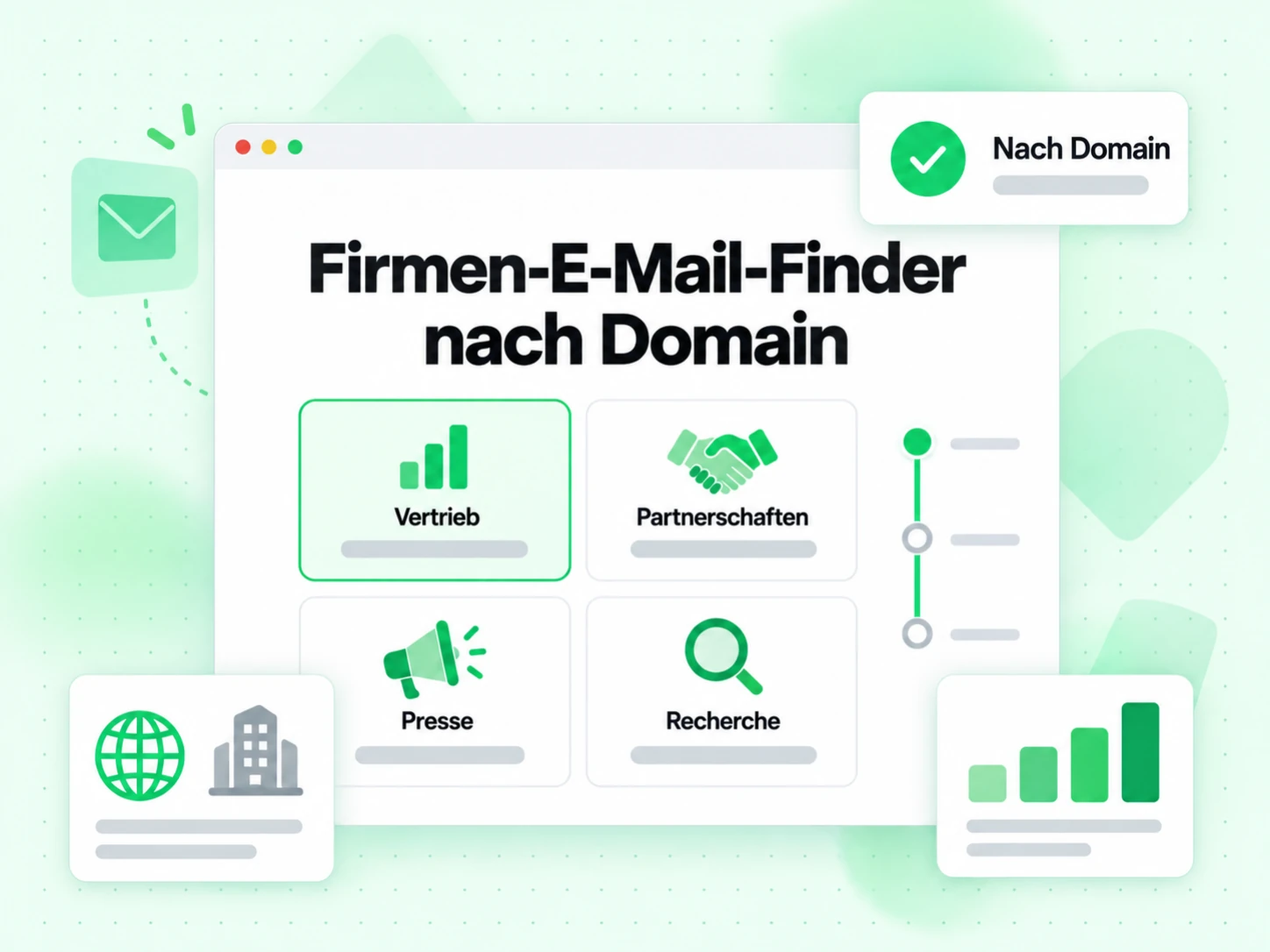 Firmen-E-Mail-Finder nach Domain für Vertrieb, Partnerschaften und Pressekontakte