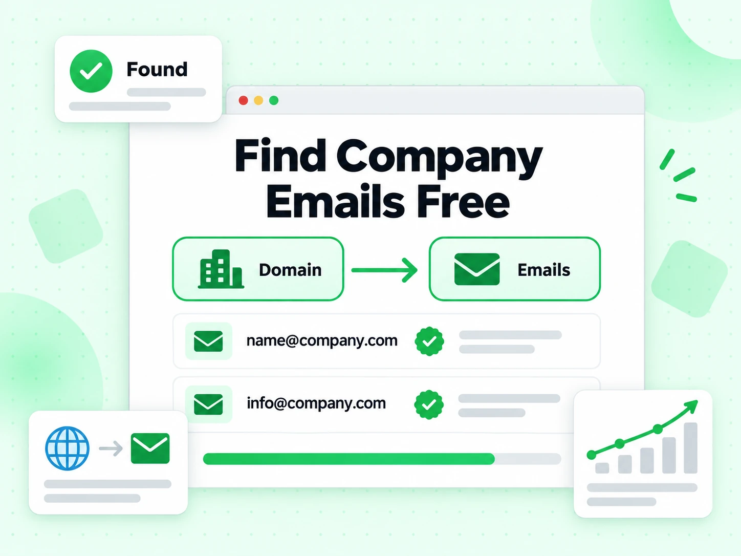 Find Company Emails Free turning one domain into a list of work email addresses