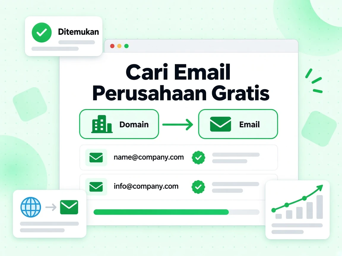 Cari Email Perusahaan Gratis mengubah satu domain menjadi daftar alamat email kerja