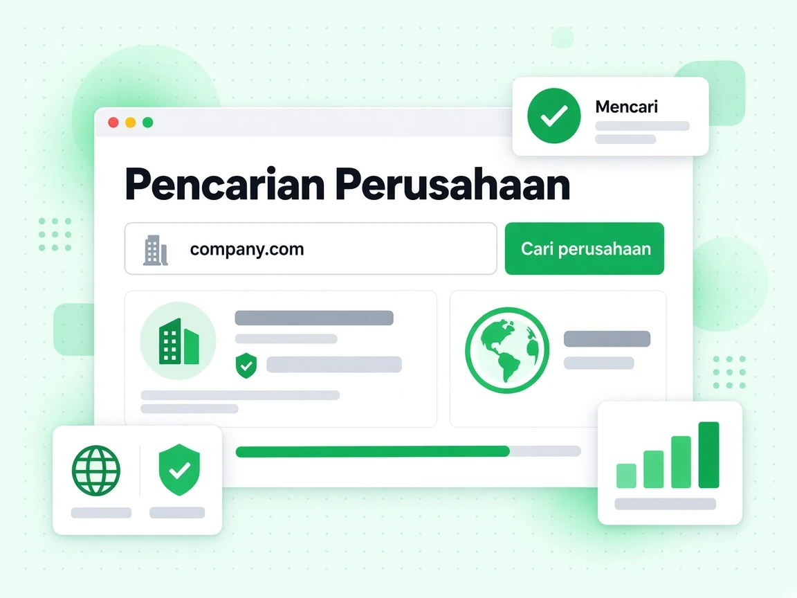 Pencarian Perusahaan mencari domain bisnis untuk mencantumkan alamat email kerjanya