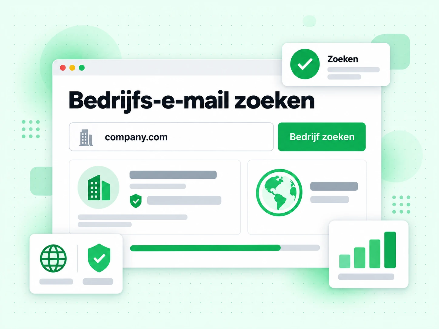 Bedrijfs-e-mail zoeken die een bedrijfsdomein opzoekt en de werk-e-mailadressen toont