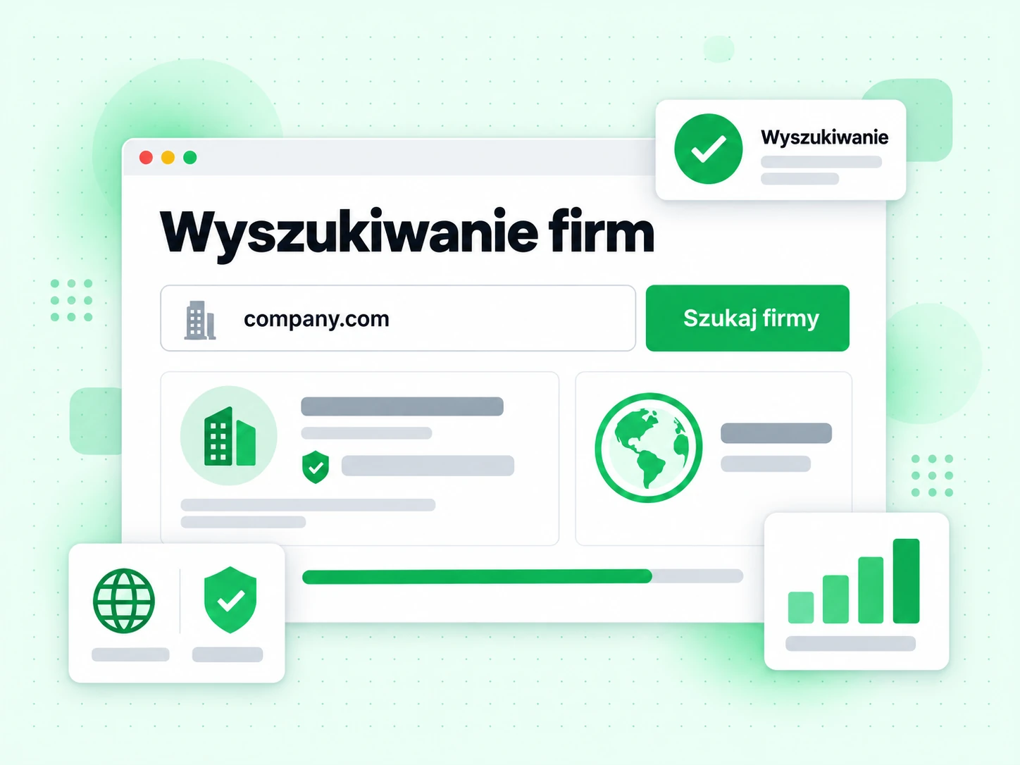 Wyszukiwanie firm po domenie zwraca listę jej służbowych adresów e-mail