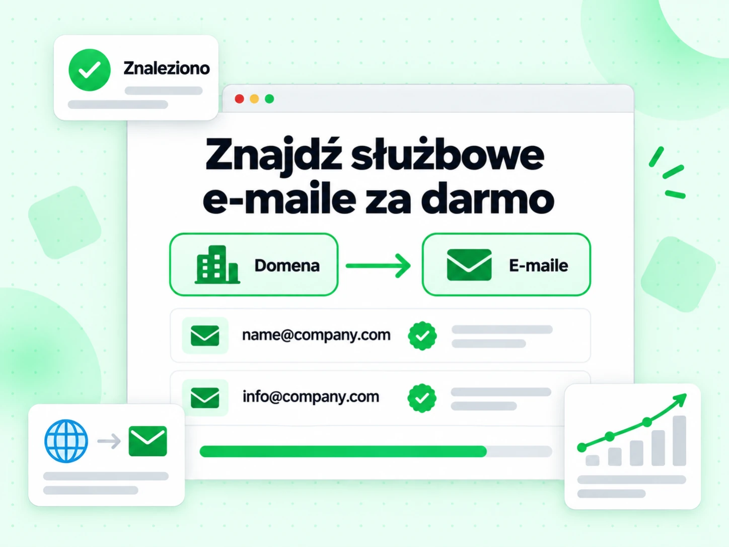 Znajdź służbowe e-maile za darmo zamieniając jedną domenę w listę adresów e-mail
