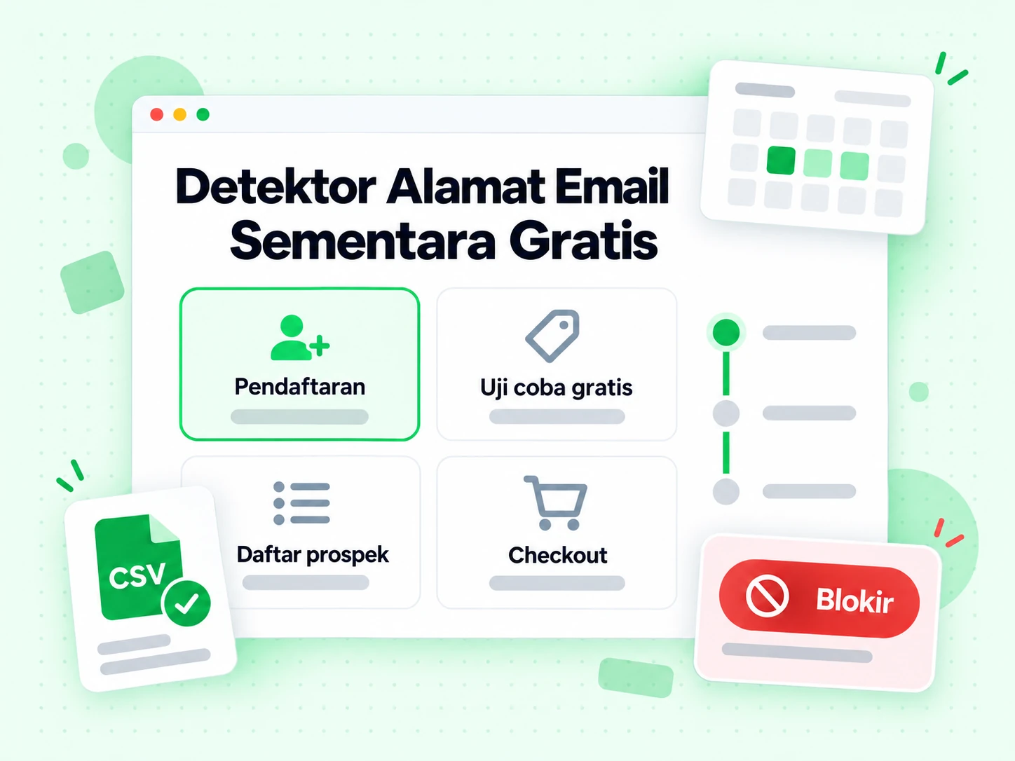 Detektor Alamat Email Sementara Gratis pada pendaftaran, uji coba gratis, daftar prospek, dan checkout