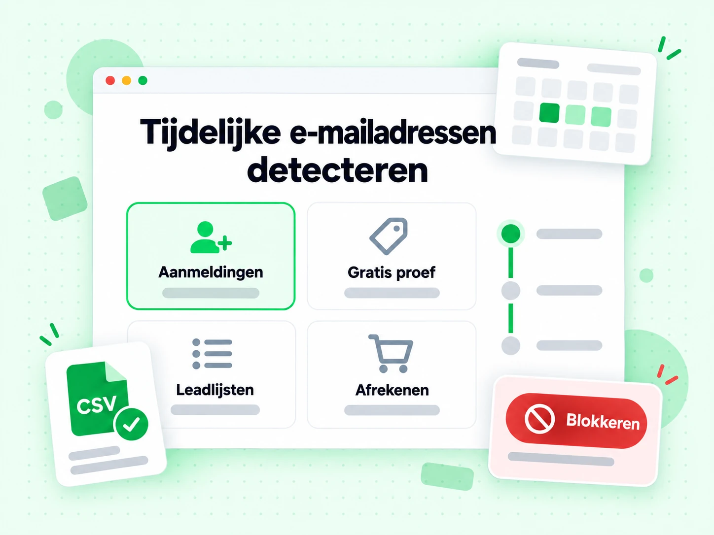 Tijdelijke e-mailadressen detecteren over aanmeldingen, gratis proef, leadlijsten en afrekenen