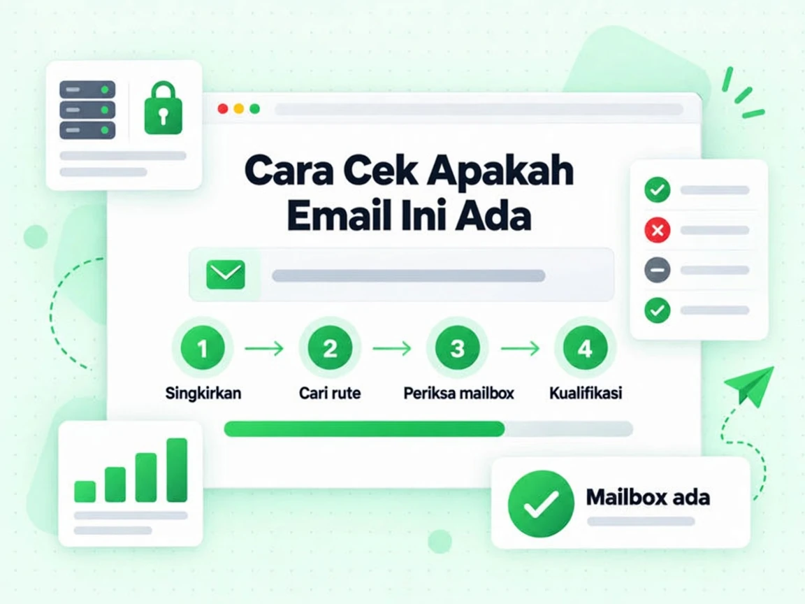 Cara Cek Apakah Email Ini Ada ditampilkan sebagai empat langkah dari menyingkirkan hingga memeriksa apakah mailbox ada