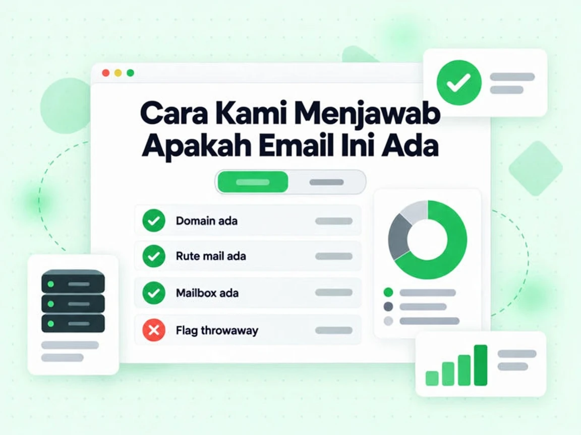 Cara Kami Menjawab Apakah Email Ini Ada mencantumkan domain ada, rute mail ada, mailbox ada dan flag throwaway merah