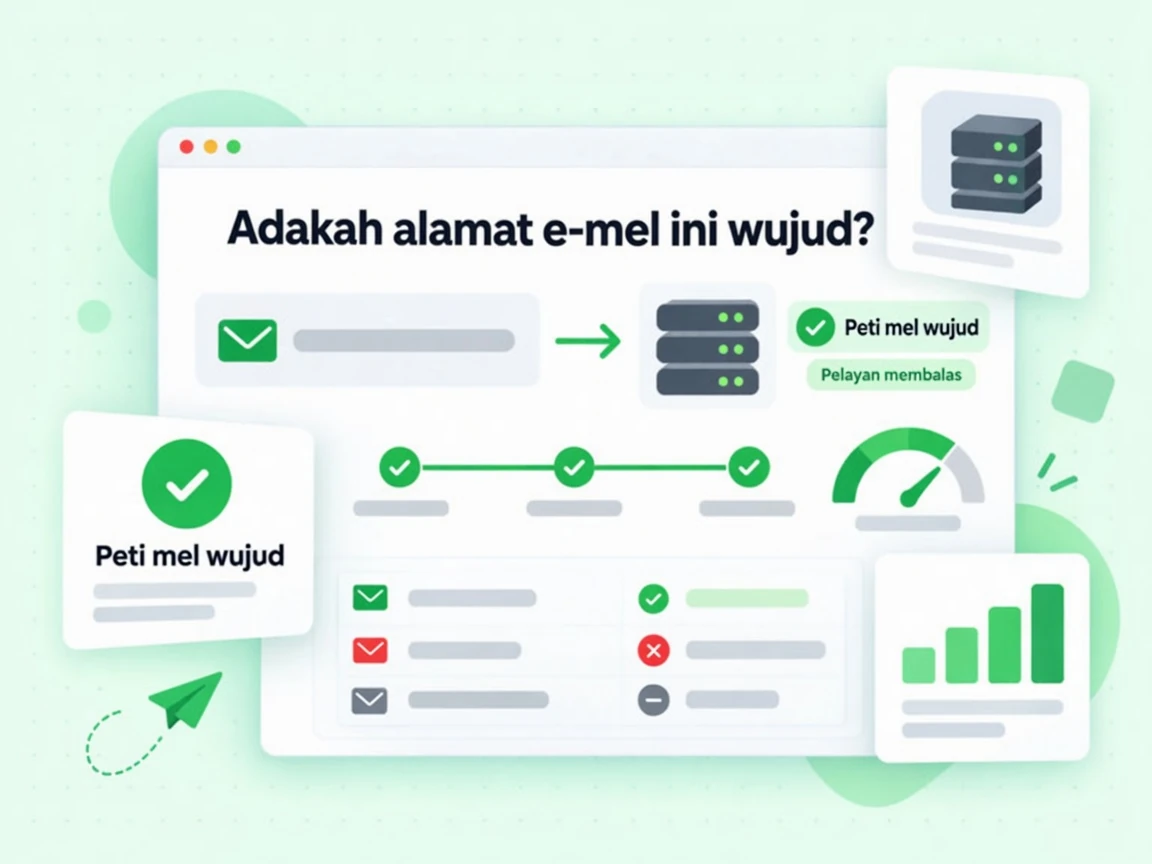 Adakah alamat e-mel ini wujud? dijejaki daripada sampul ke pelayan mel dengan hasil hijau Peti mel wujud.