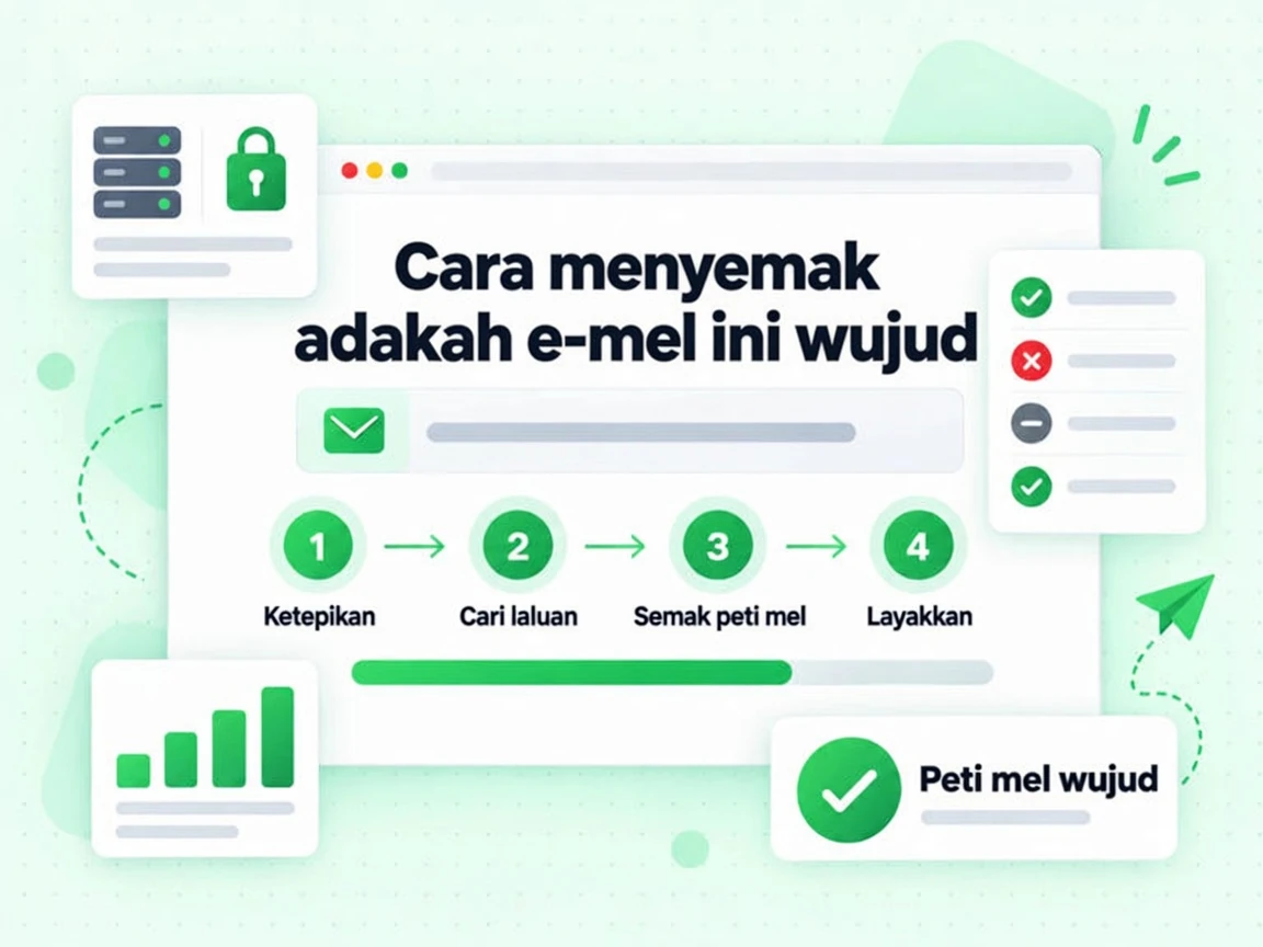 Cara menyemak adakah e-mel ini wujud: empat langkah daripada Ketepikan hingga Peti mel wujud.