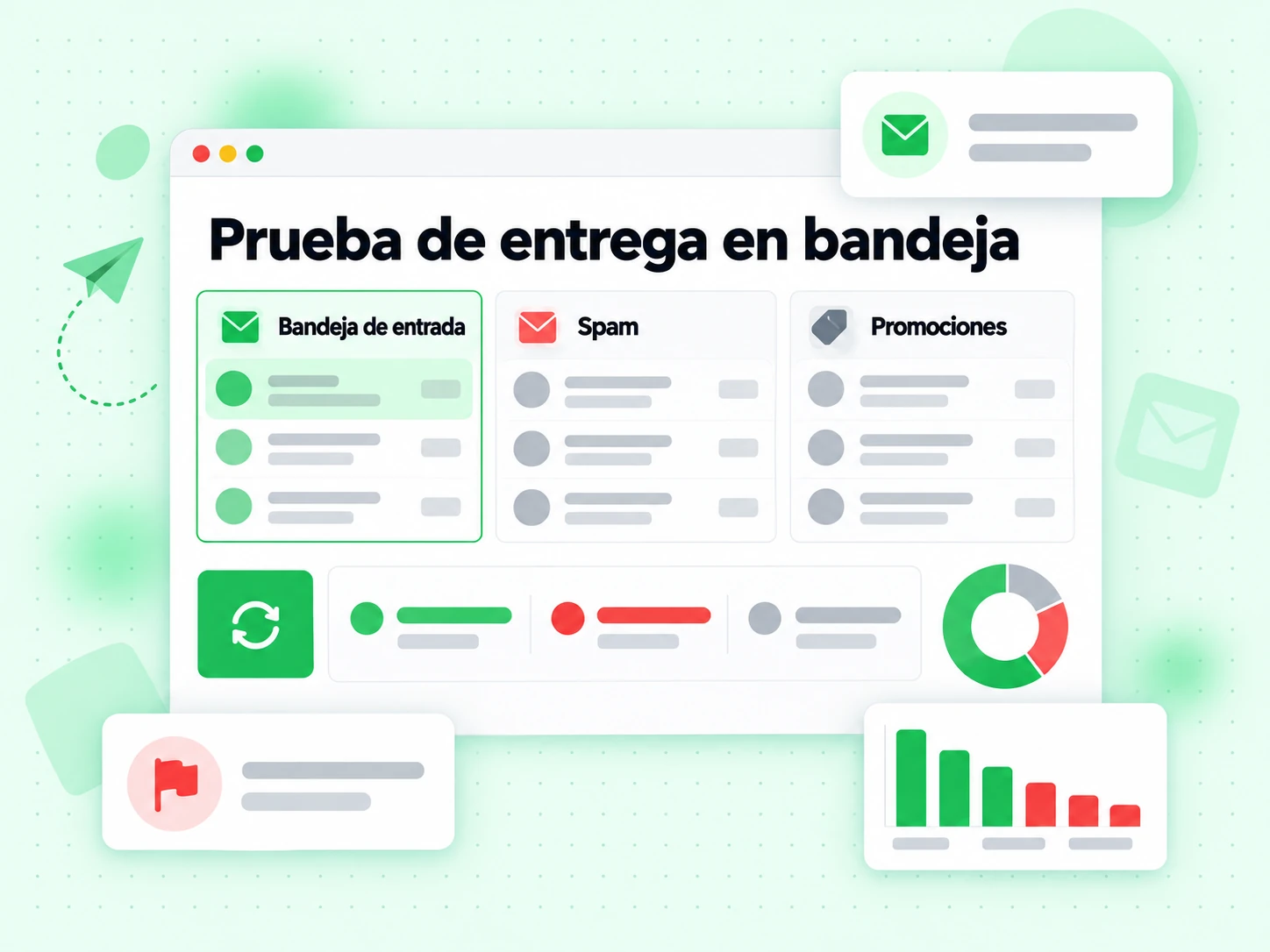 Prueba de entrega en bandeja muestra dónde llegan los mensajes: Bandeja de entrada, spam o Promociones