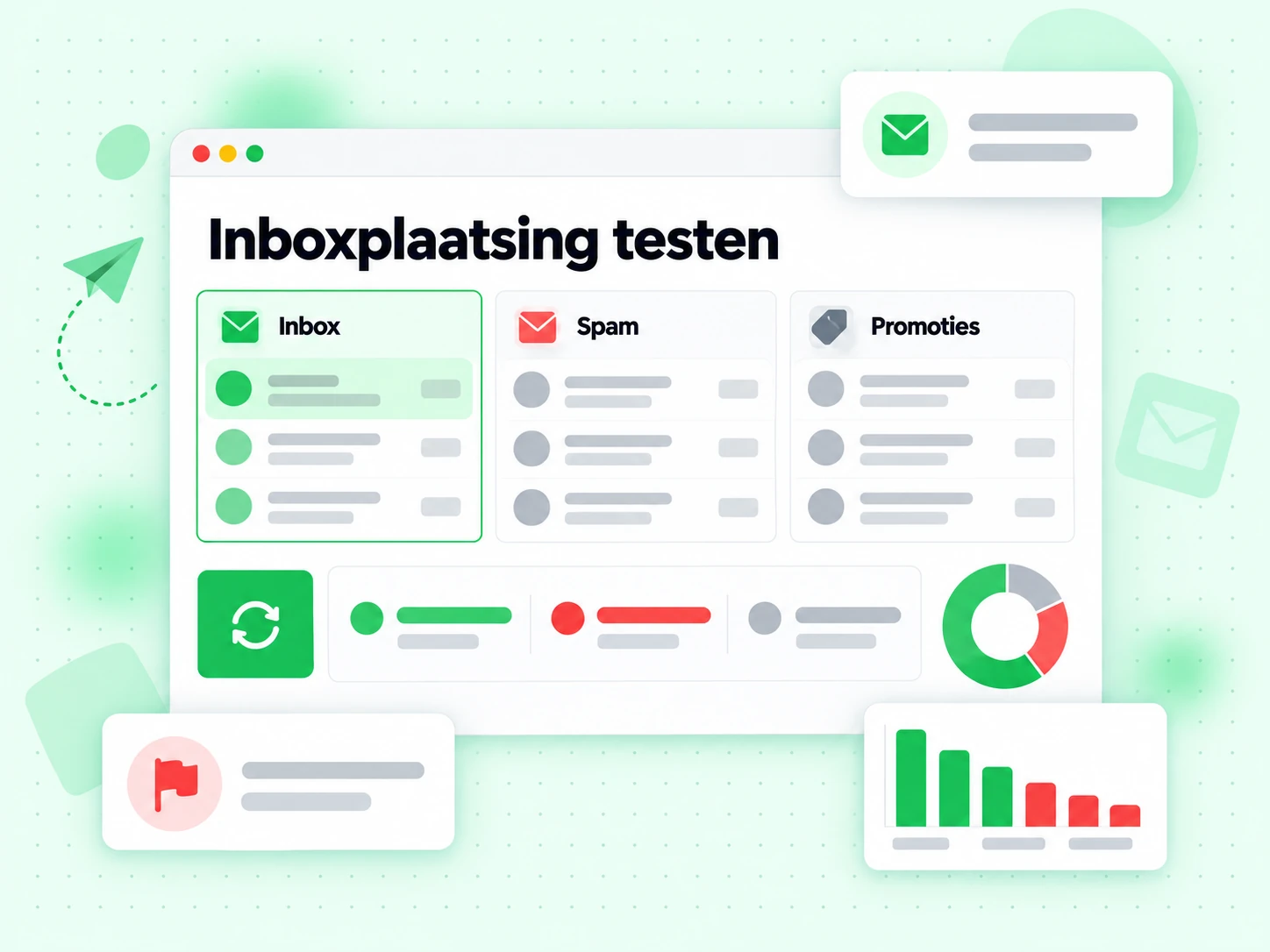 Inboxplaatsing testen met waar berichten terechtkomen: inbox, spam en promoties