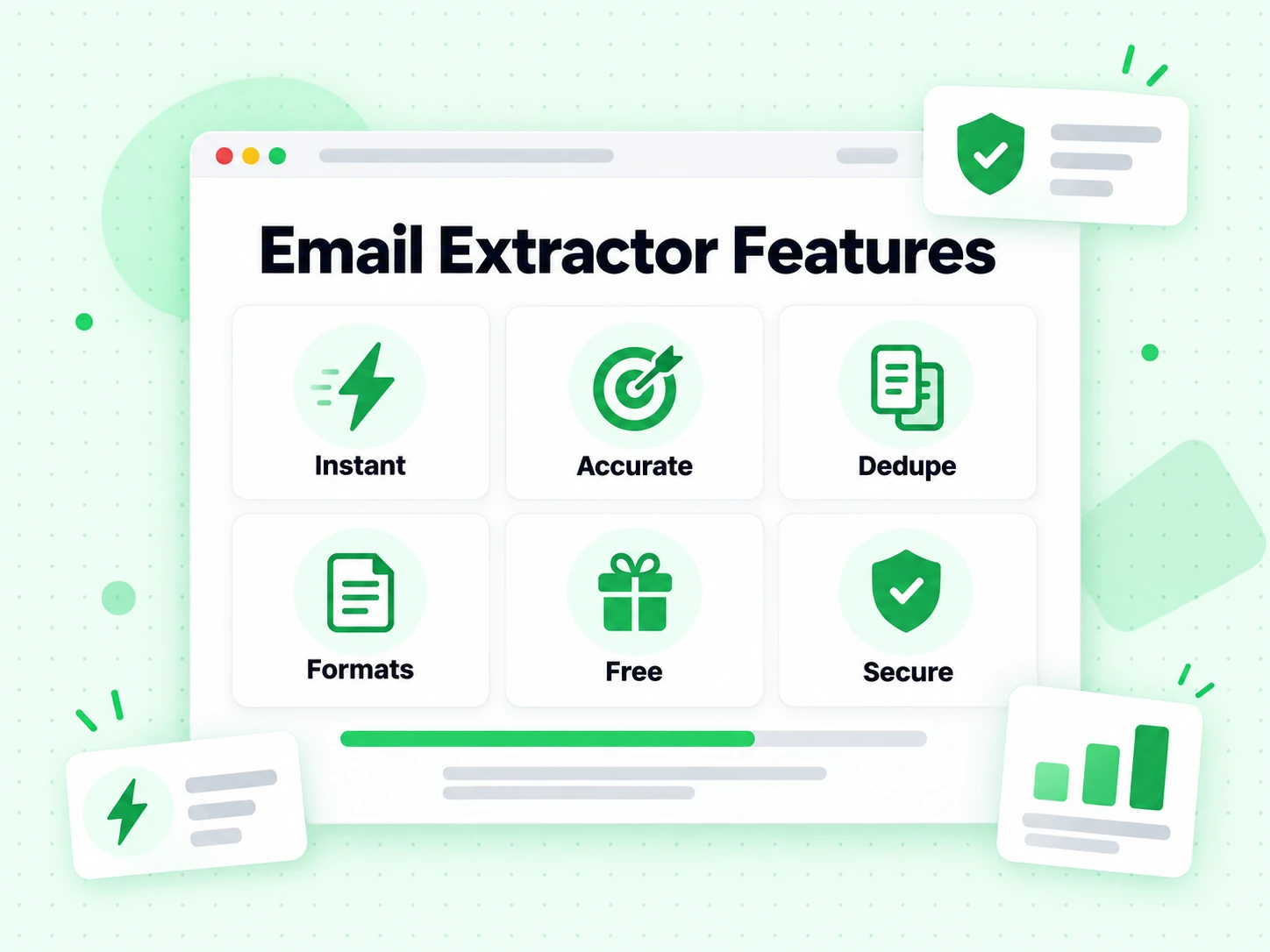Email Extractor Features: instant extraction, accuracy, dedupe, formats, and security