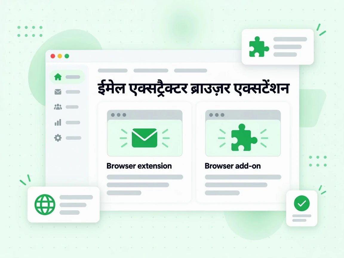 ईमेल एक्सट्रैक्टर ब्राउज़र एक्सटेंशन एक ब्राउज़र एक्सटेंशन कार्ड और ब्राउज़र ऐड-ऑन कार्ड के रूप में