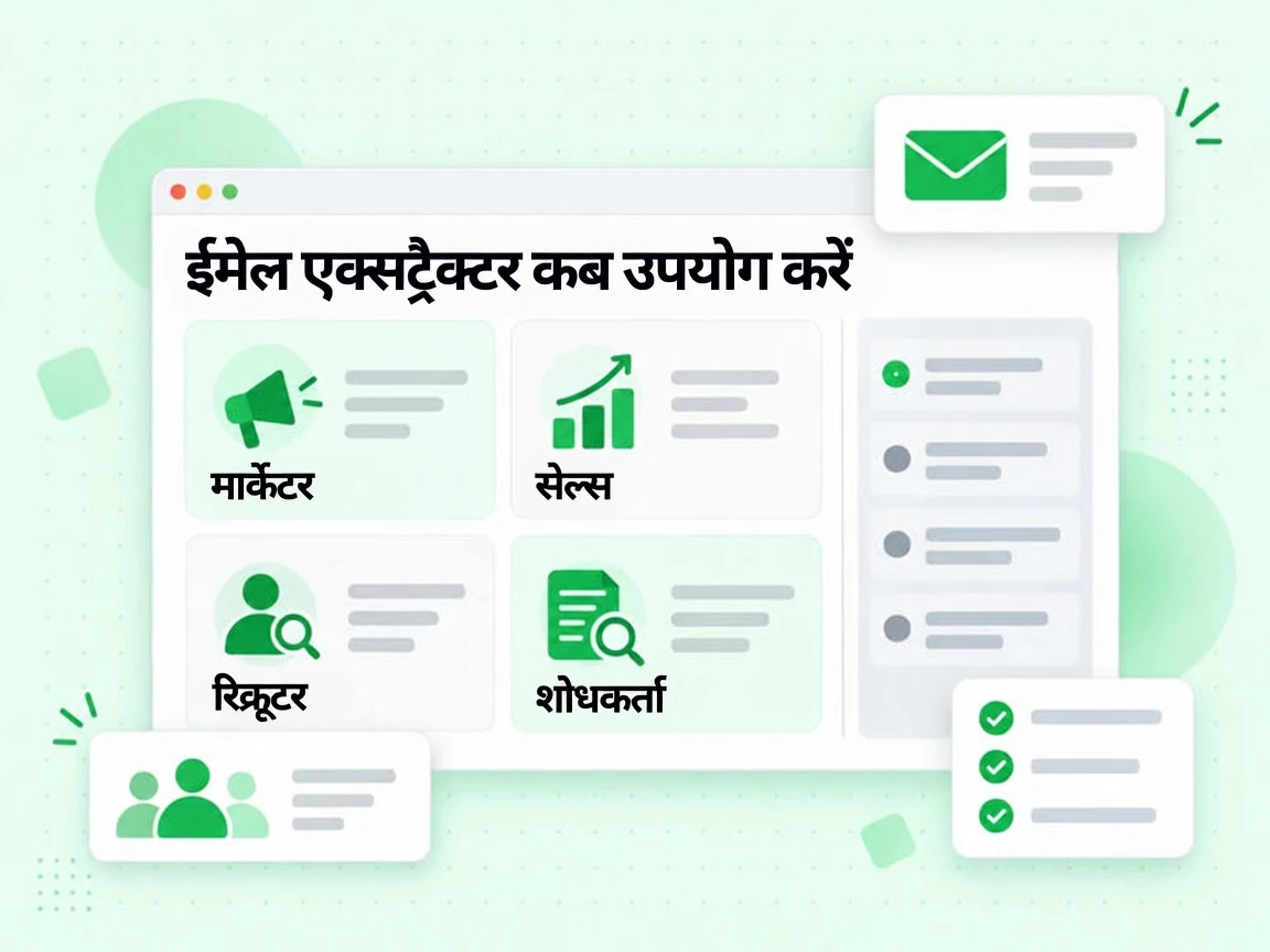 ईमेल एक्सट्रैक्टर कब उपयोग करें: मार्केटर, सेल्स, रिक्रूटर और शोधकर्ताओं के लिए