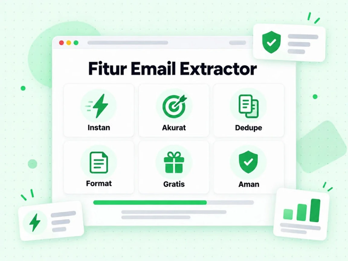 Fitur Email Extractor: ekstraksi instan, akurasi, dedupe, format dan keamanan