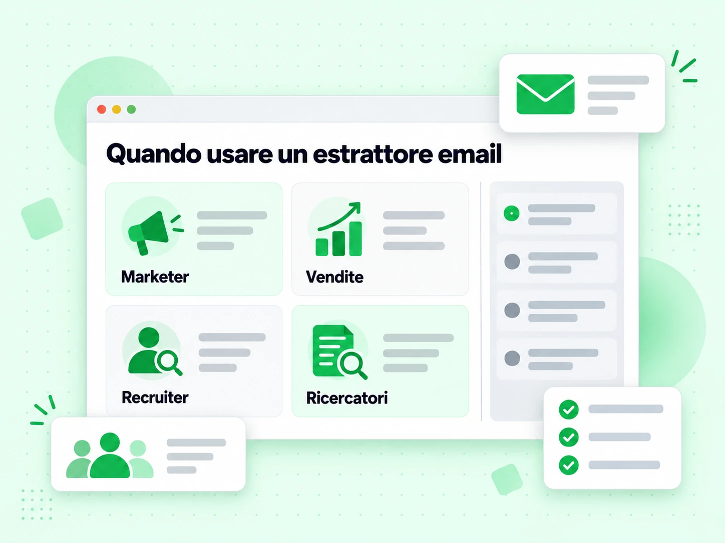 Quando usare un estrattore email per marketer, vendite, recruiter e ricercatori